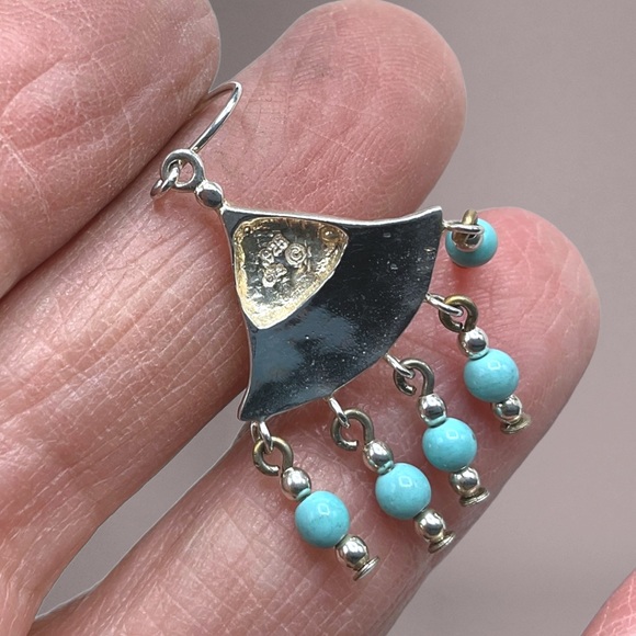 🌺Vintage Jezlaine Sterling & Turquoise Earrings - Picture 5 of 14